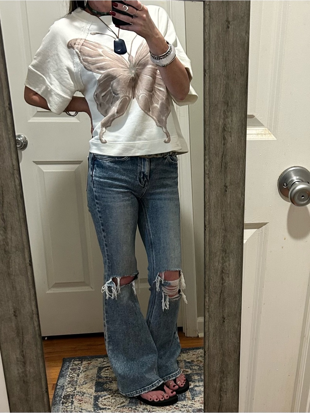 ❌SOLD❌NWT Free People Dahlia Short Sleeve Pullover in Tofu Combo - Picture 10 of 16